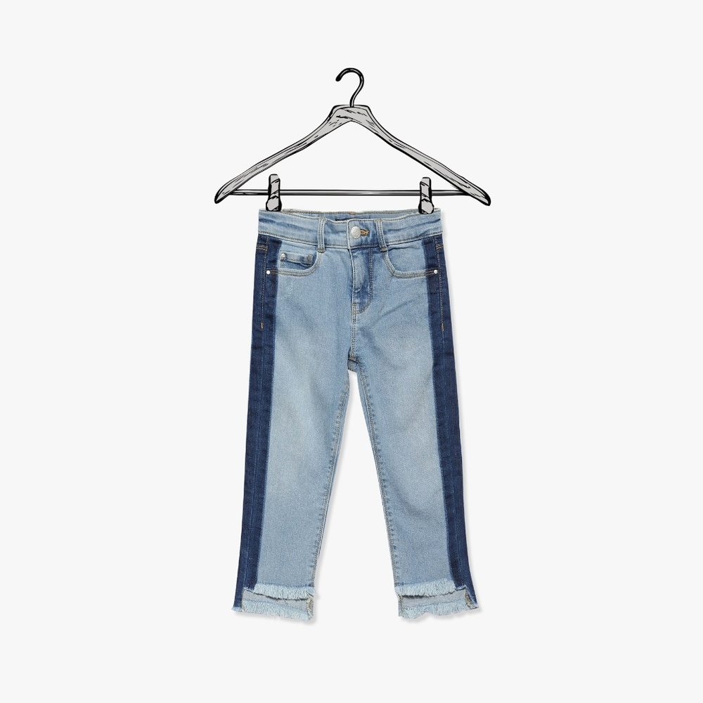 Mango Girls Contrast Panel Jeans